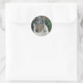Blauwe Merle Collie Gladde Jas Ronde Sticker (Tas)