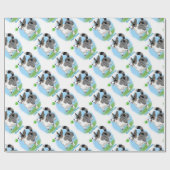 Blauwe merle Corgi met bal Cadeaupapier (Vlak)