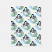 Blauwe merle Corgi met bal Fleece Deken (Voorkant)