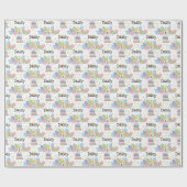 Blauwe Merle Sheepadoodle Hond Verjaardag Cadeaupapier (Vlak)