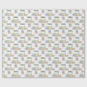 Blauwe Merle Sheepadoodle Hond Verjaardag Cadeaupapier (Vlak)