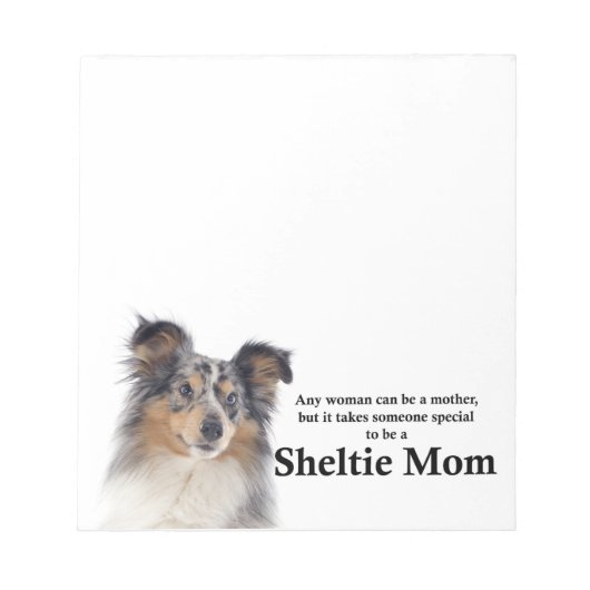 Blauwe Merle Sheltie Moeder Note Pad Notitieblok (Voorkant)