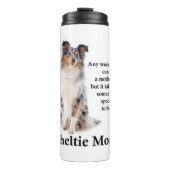 Blauwe Merle Sheltie Moeder Thermische Tumbler Thermosbeker (Voorkant)