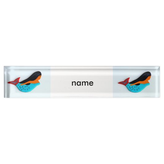 blauwe mermaid name-desktop naambordje (Voorkant)