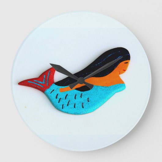 blauwe mermaïde klok (Voorkant)