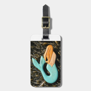 blauwe mermaïde label bagagelabel