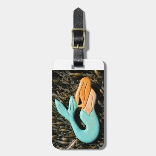 blauwe mermaïde label bagagelabel (Voorkant verticaal)