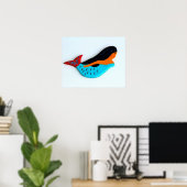blauwe mermaïde poster (Thuiskantoor)