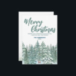 Blauwe Merry kerstbomen bos Modern regenhert Holid Feestdagenkaart<br><div class="desc">Blauw Vrolijk kerstboombos Modern regenhertenvakantie</div>