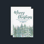 Blauwe Merry kerstbomen bos Modern regenhert Holid Feestdagenkaart<br><div class="desc">Blauw Vrolijk kerstboombos Modern regenhertenvakantie</div>