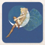   Blauwe Mestkousen Blauwe Maan Kartonnen Onderzetters (Voorkant)