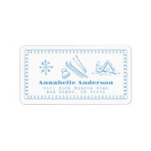 Blauwe met de Hand Getekende Après Ski Bachelorett Etiket (Voorkant)