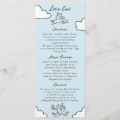 Blauwe met de hand getekende perfecte match bruids menu (Voorkant)