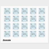 Blauwe met de hand getekende perfecte match Hemels Vierkante Sticker (Vel)