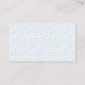 Blauwe met de hand getekende winter baby shower bo informatiekaartje (Achterkant)