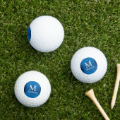 blauwe metalen abstracte glanzende monogram naam m golfballen (Insitu Gras)