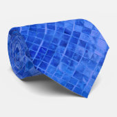 blauwe metalen diamant tegel stropdas (Opgerold)