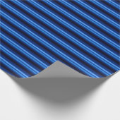 Blauwe metalen horizontale balken cadeaupapier (Hoek)