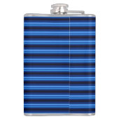 Blauwe metalen horizontale balken heupfles (Achterkant)