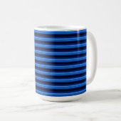Blauwe metalen horizontale balken koffiemok (Voorkant rechts)