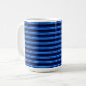 Blauwe metalen horizontale balken koffiemok (Voorkant links)