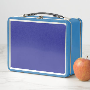 Blauwe Metalen Lunchbox Vintage Retro Kinderen Sch