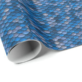 Blauwe metalen schaal visdraak Mermaid Textuur Cadeaupapier (Rol Hoek)