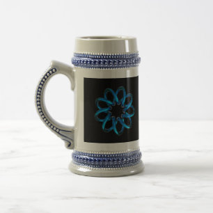 Blauwe metalen torusknoop bierpul