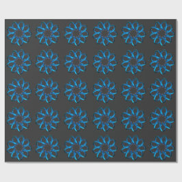 Blauwe metalen torusknoop cadeaupapier