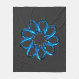 Blauwe metalen torusknoop fleece deken