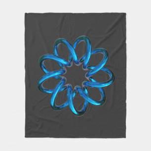 Blauwe metalen torusknoop fleece deken