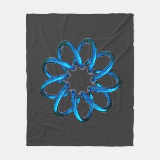 Blauwe metalen torusknoop fleece deken (Voorkant)