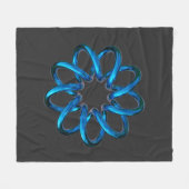 Blauwe metalen torusknoop fleece deken (Voorkant (Horizontaal))