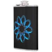 Blauwe metalen torusknoop heupfles (Links)