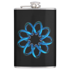 Blauwe metalen torusknoop heupfles