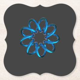 Blauwe metalen torusknoop kartonnen onderzetters