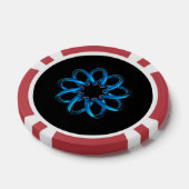 Blauwe metalen torusknoop poker chips (Enkel)