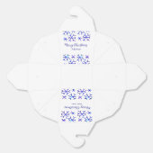 Blauwe metallic glanzende sneeuwvlokken kerstpatro bedankdoosjes (Ongevouwen)