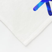 Blauwe metallic glanzende sneeuwvlokken kerstpatro fleece deken (Hoek)