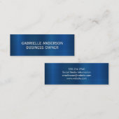 Blauwe metallische achtergrond mini visitekaartje (Voorkant / Achterkant)