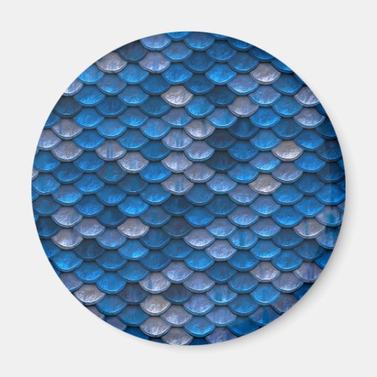 Blauwe metallische schaal visdraak Mermaid textuur Magneet (Voorkant)
