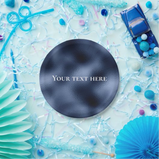 blauwe metallische textuur viert servetten servett papieren bordje (Feest)