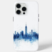 Blauwe metropolitane architectuur panorama Case-Mate iPhone case (Achterkant)