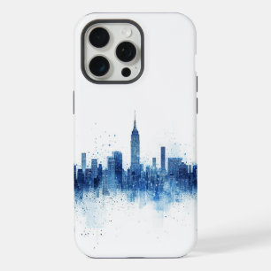 Blauwe metropolitane architectuur panorama iPhone 15 pro max case