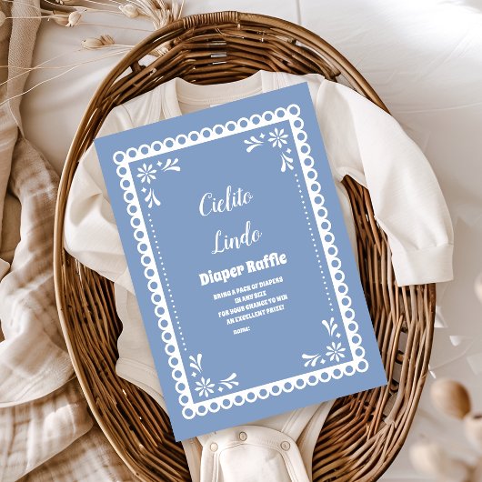 Blauwe Mexicaanse Cielito Lindo Diapper Raffle Informatiekaartje