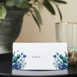 Blauwe Mexicaanse stijl Quinceañera gepersonalisee Plaatskaartje