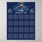 Blauwe Mexicaanse stijl Quinceañera zitkaart Poster (Voorkant)