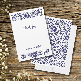 BLAUWE MEXICAANSE TALAVERA BEDANKKAART