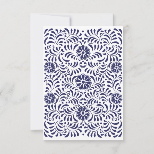 BLAUWE MEXICAANSE TALAVERA BEDANKKAART (Achterkant)