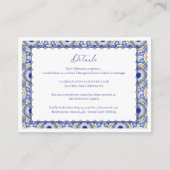 Blauwe Mexicaanse Talavera Spaans huwelijksgesprek Informatiekaartje (Voorkant)